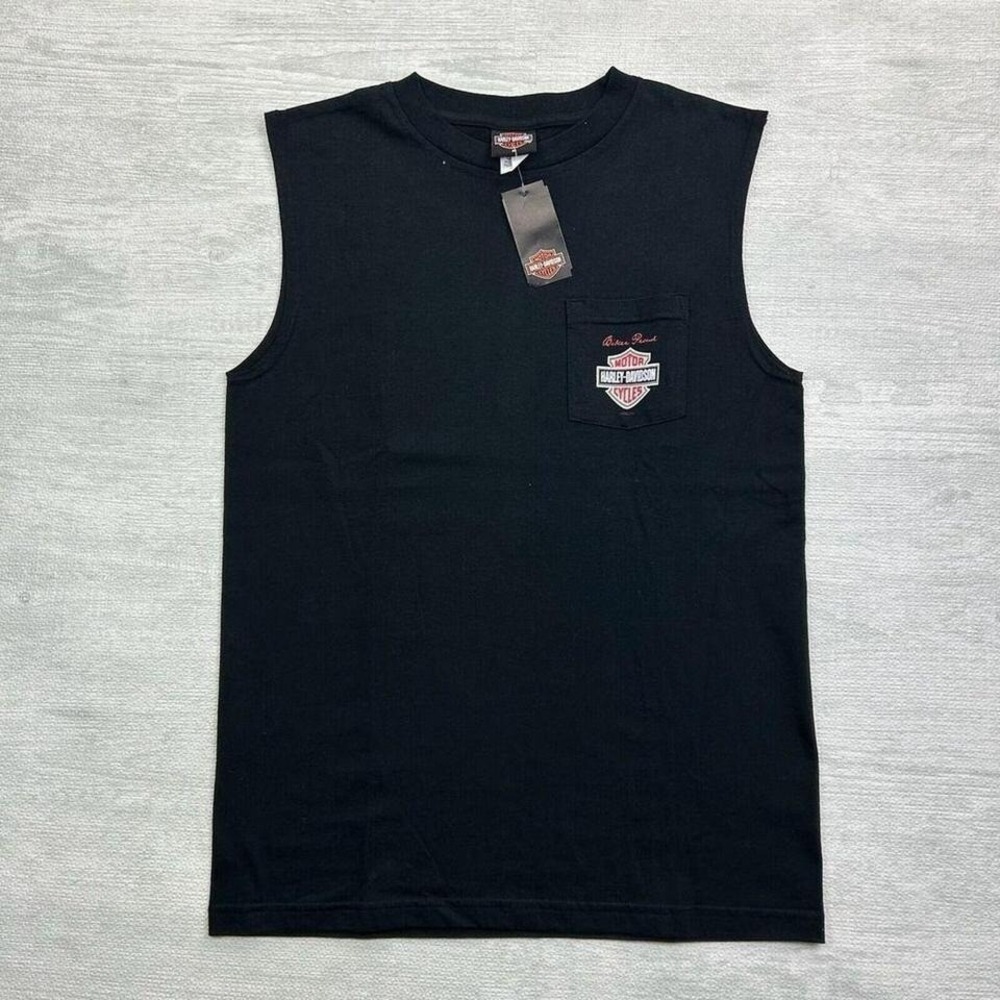 Vintage Harley Davidson Shirt Adult Medium Black Biker Motorcycle Rough Rider